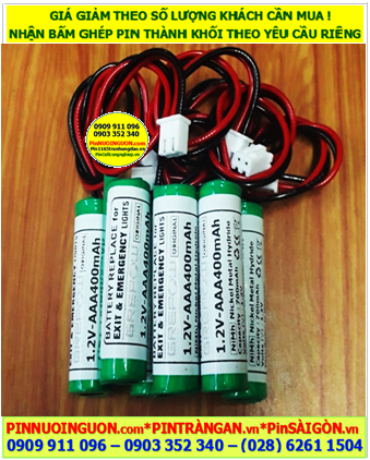 Pin đèn DUHAL 1.2v-AAA400mAh, Pin đèn Exit thoát hiểm 1.2v-AAA400mAh, Pin đèn sự cố khẩn cấp 1.2v-AAA400mAh